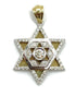 14K Gold and Diamond Star of David with Central Hexagon Necklace